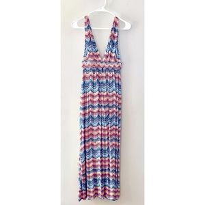 Forever 21, Multi color print maxi dress with cut outs, Size S